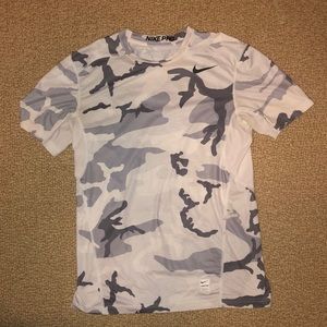 Nike Pro Dri-Fit White Camo Workout Shirt